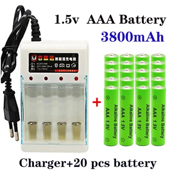 Original 100% Batterie alcaline rechargeable 1.5V AAA  3800 mAh, pour télécommande, jouet, alarme de fumée avec chargeur,