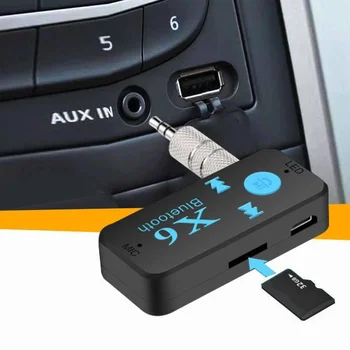 Беспроводной адаптер Bluetooth5.0, Usb-приемник Bluetooth, 3,5 мм, Устройство чтения аудиокарт, Поддержка микрофонного вызова для автомобильного динамика X6, Автомобильная электроника