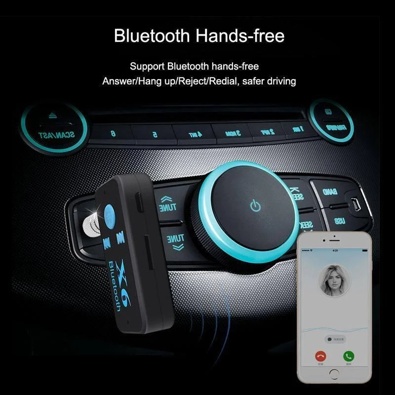 Беспроводной адаптер Bluetooth5.0, Usb-приемник Bluetooth, 3,5 мм, Устройство чтения аудиокарт, Поддержка микрофонного вызова для автомобильного динамика X6, Автомобильная электроника 1