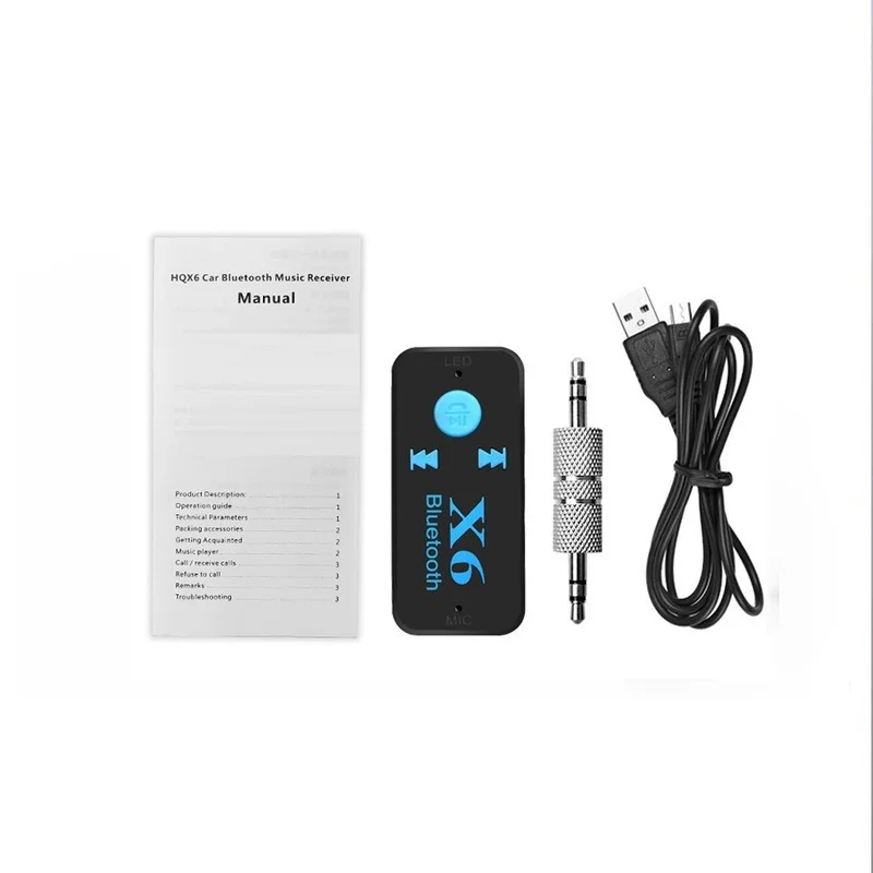 Беспроводной адаптер Bluetooth5.0, Usb-приемник Bluetooth, 3,5 мм, Устройство чтения аудиокарт, Поддержка микрофонного вызова для автомобильного динамика X6, Автомобильная электроника 4