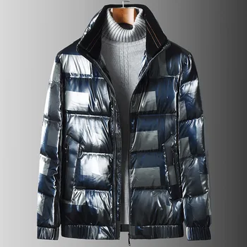 90% Пуховик, зимние теплые пальто, Куртки, Мужская стеганая куртка, глянцевая водонепроницаемая модная мужская верхняя одежда, высокое качество на открытом воздухе