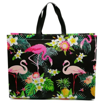 Модная сумка для покупок с принтом Фламинго, Женская складная сумка из нетканого материала, Эко-сумка, Дорожные продуктовые складные сумки, Сумка-тоут для одежды