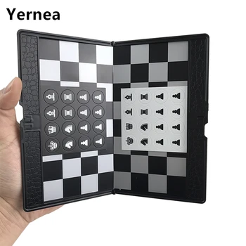 Yernea Магнитные пластиковые Шахматы Складной Набор шахмат Типа бумажника Мини Портативная настольная игра, которую легко носить с собой, Настоящий образовательный подарок