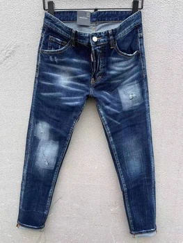 2023 Новые мужские простые повседневные модные брюки-карандаш с царапинами, джинсы C007#