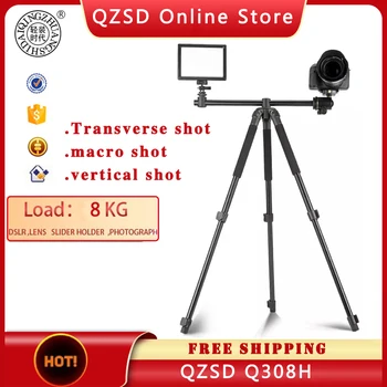 Штатив QZSD Q308H для камеры Transver с панорамной съемкой для цифровой зеркальной камеры Canon Nikon с видеокамерой Tripode Camara