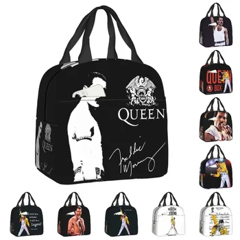 Группа Queen Фредди Меркьюри, изолированная сумка для ланча для женщин, рок-певица, Портативный термоохладитель, коробка для Бенто, Школьная
