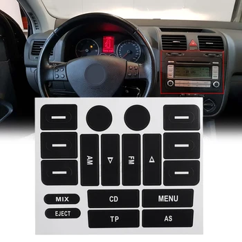 Наклейка для ремонта кнопок автомобильного радиоприемника Golf MK5 Passat, наклейка для ремонта ручек радио, Изношенная кнопка, автомобильные аксессуары