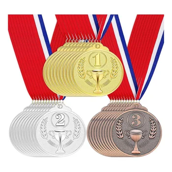 30 Шт. Золотые Серебряные Бронзовые медали Победителей, награды 1-го, 2-го, 3-го Призов для соревнований