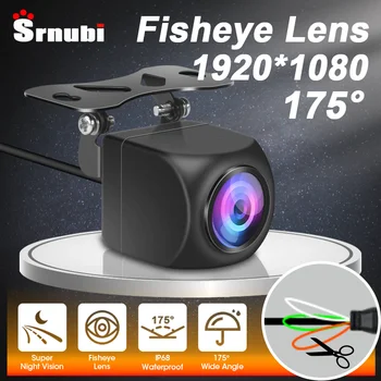 Srnubi 175 ° AHD 1080P Камера заднего вида Автомобиля Черный Объектив Рыбий Глаз Ночного Видения Водонепроницаемая Универсальная Парковочная Камера CVBS