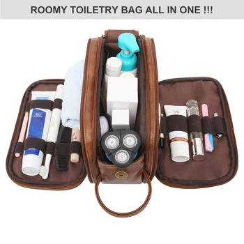 Мужская сумка для туалетных принадлежностей, большой дорожный набор для бритья, водостойкий Органайзер для туалетных принадлежностей в ванной, косметички из искусственной кожи