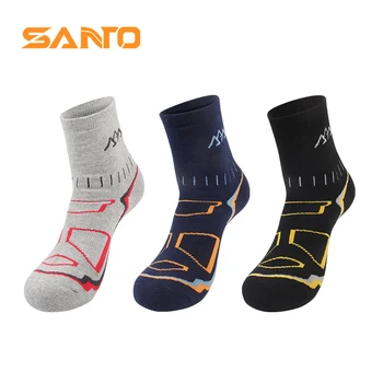 SANTO/ 1 пара мужских спортивных носков S016, Удобные Велосипедные Носки для занятий спортом на открытом воздухе, Пешие прогулки, Тренировочные носки, быстросохнущая дышащая обувь