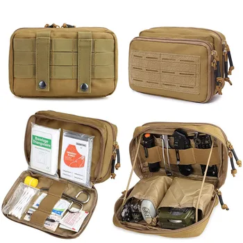 Тактический чехол Molle EDC, Медицинская сумка IFAK, Поясная сумка, аптечка первой помощи, Двухслойный аварийный чехол, набор охотничьих принадлежностей