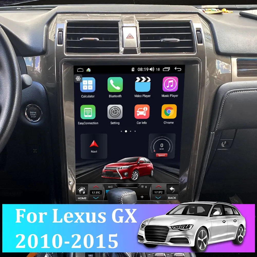 Android Автомобильный Радиоприемник Tesla Style Вертикальный Для Lexus GX GX400 GX460 15 Дюймов DVD Мультимедиа Стерео GPS Carplay Навигация Головное Устройство 2