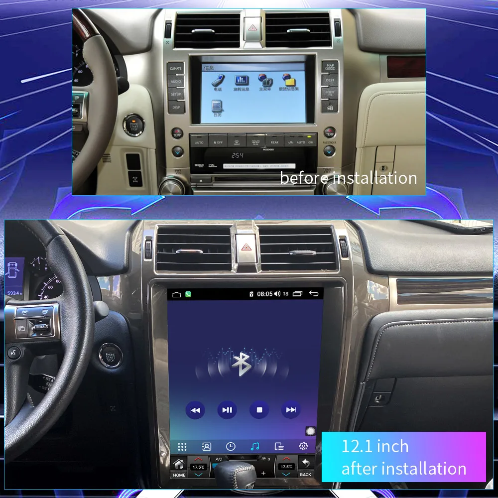 Android Автомобильный Радиоприемник Tesla Style Вертикальный Для Lexus GX GX400 GX460 15 Дюймов DVD Мультимедиа Стерео GPS Carplay Навигация Головное Устройство 3
