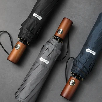Роскошный Дизайнерский зонт, Ветрозащитный, с 10 ребрами жесткости, Большой Автоматический зонт от Солнца для мужчин и женщин, Складной, компактный, УФ-зонт, зонт для улицы