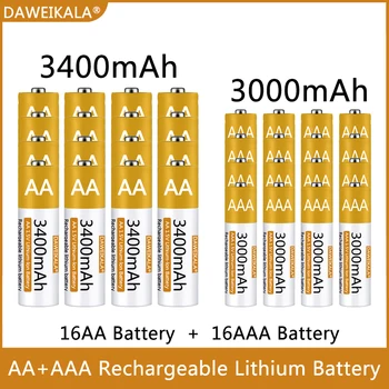 Батарея AA/AAA 1,5 В Перезаряжаемая Полимерная литий-ионная батарея AA/AAA для мыши с дистанционным управлением, маленький вентилятор, Электрическая игрушка