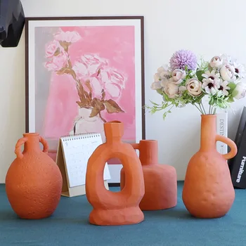 Скандинавский декор Ваз, Современная керамическая ваза для цветов, Деревенский Домашний декор, Декор гостиной, украшение для спальни