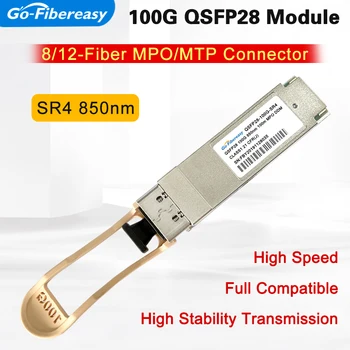 Высокоскоростной Волоконно-оптический модуль QSFP28 100G 850nm 100GBASE-SR4 100m MTP/MPO DDM для оборудования Cisco QSFP28-100G-SR4/Mikrotik