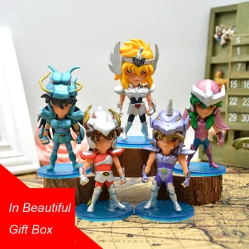 В подарочной коробке 10 см, 5 шт./компл., версия Q, Saint Seiya jabu shun hyoga Shiryu, ПВХ фигурки, игрушки