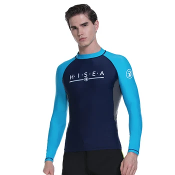 Модная Новая Мужская Солнцезащитная рубашка с длинным рукавом, Высокоэластичный Раздельный топ для серфинга, Лайкра, Быстросохнущий Водный спортивный костюм для плавания, S-XXL