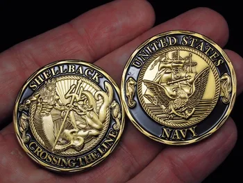 Ракушка Пересекает линию, Военно-морская Церемониальная монета вызова ВМС США Pollywog