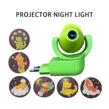 Ночник Светодиодный проектор 6 Изображений Датчик Фотоэлемента EU Plug Ночник Лампа Для детей Украшение детской Спальни Освещение