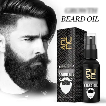 Масло для роста бороды PURC, Витаминная формула, придающая бороде объем и гущу, уход за бородой, уход за бородой и усами