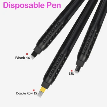 Высококачественная Новая 10шт Одноразовая ручка для микроблейдинга С иглами 18U/15M1/PCD14, лезвие для бровей, ручная игла для микроблейдинга