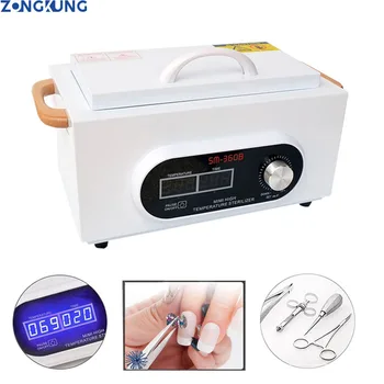 ZONGKUNG Электрический 300 Вт Высокотемпературный ЖК-стерилизатор для ногтей с сухим тепловым обеззараживанием, Стерилизационная коробка для инструментов для нейл-арта