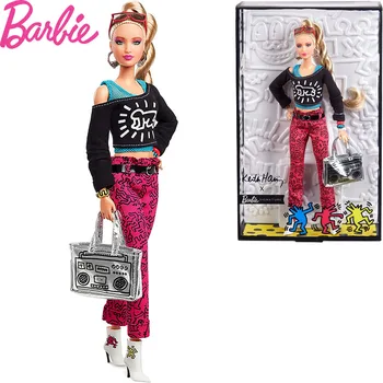Оригинальная Кукла Barbie Keith Haring X Barbie 12-Дюймовая Модная Кукла Из Коллекции Doll Girl, Игрушка в Подарок для детей, Гуманоидная кукла Fxd87