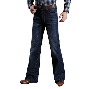 Мужские Расклешенные джинсы Для мужчин, облегающие ногу Джинсы, Классические стрейчевые джинсы, Расклешенные джинсы, Мужские Модные Стрейчевые брюки