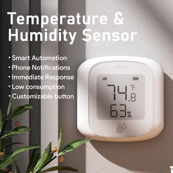 Мини Умный WiFi/Zigbee ЖК-датчик температуры и влажности, беспроводной детектор, интеллектуальная связь, Поддержка Alexa Google Home