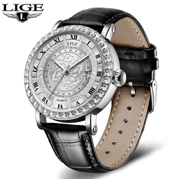 Мужские часы LIGE DESIGN, Лучший бренд Класса Люкс, Мужские наручные часы, Кожаные Кварцевые часы, Спортивные Водонепроницаемые мужские часы, Деловые часы + коробка