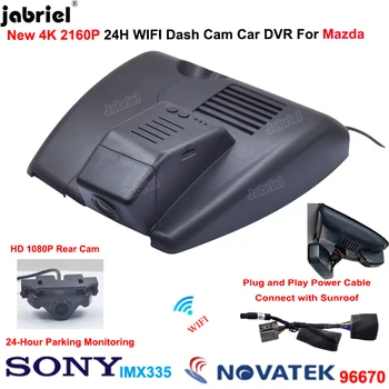 Автомобильный Видеорегистратор 4K 24H Dash Cam Передняя и Задняя Камера для Mazda CX 5 KF CX 4 CX5 CX4 2018 2019 2020 2021 2022 2160P Wifi Видеорегистратор