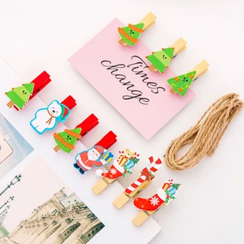 30 шт. мини-красочных рождественских заколок для фотографий, колышков, держателей для заметок, памятной бумаги, принадлежностей для рождественской вечеринки
