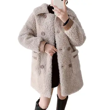 2023 Женская одежда, пальто из искусственного меха средней длины, новинка зимы