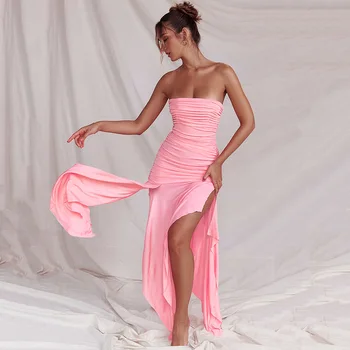 Летний сексуальный воротник из сетки сращивание без спинки длинная юбка с разрезом женская элегантная вечеринка клубное платье на день рождения Vestidos